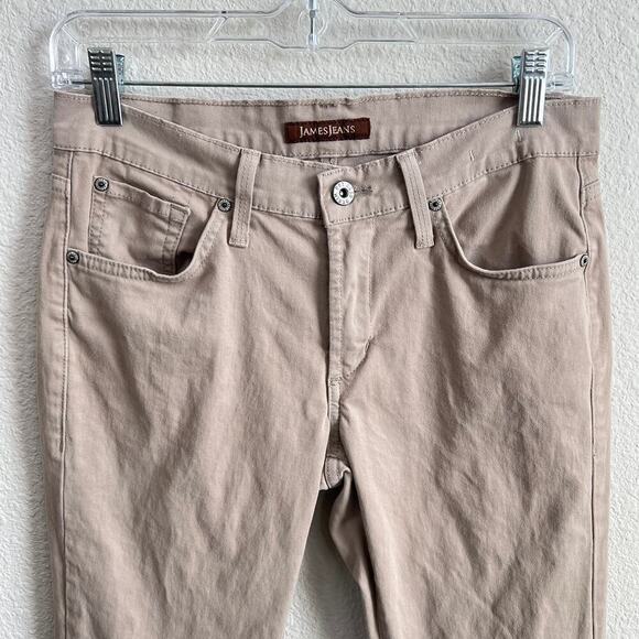 James Jeans Hunter Women's 28 Tan Khaki Straight Leg Mid Rise Stretch Denim - Picture 2 of 7